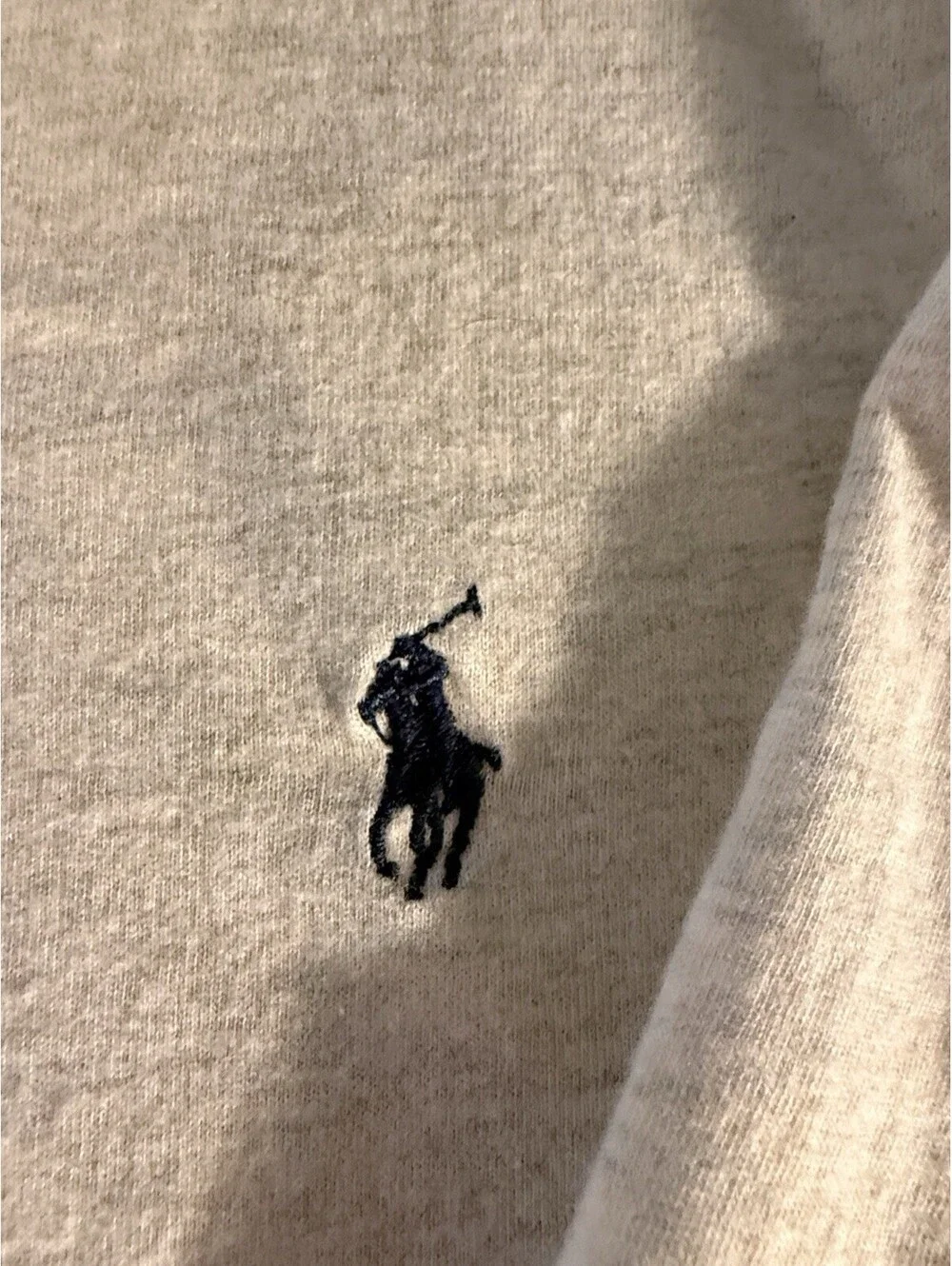 Polo by Ralph Lauren Men's 2XL Beige Solid Cotton L/S Polo Embroidered Logo